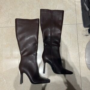 Brown knee-high boots